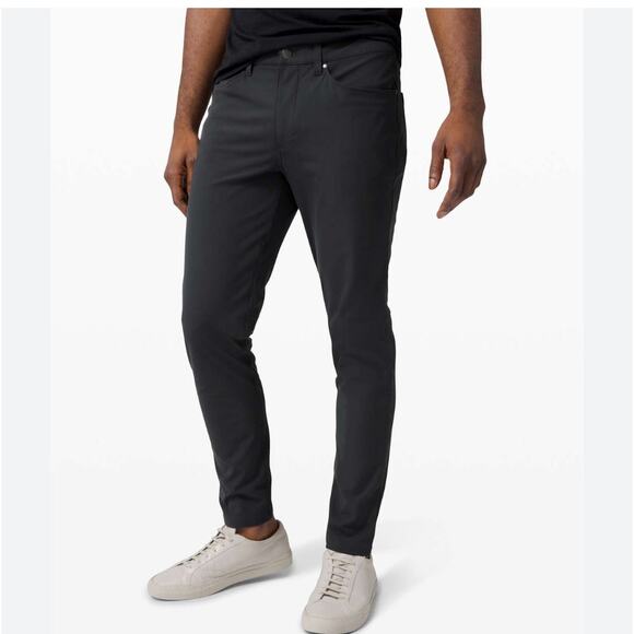 Lululemon ABC Classic-Fit 5 Pockets Warpstreme Chinos Pants Black Men Size 32x28 - Picture 1 of 11